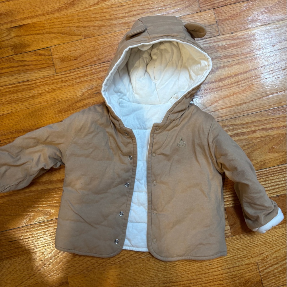 GAP Tan Puffer Jacket with White Lining